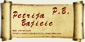 Petrija Bajičić vizit kartica